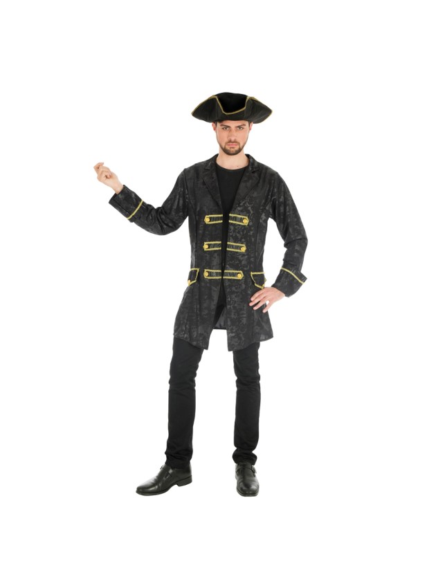 Hochwertiger Piratenmantel für Herren in authentischer Seeräuber-Optik für das perfekte Piratenkostüm.