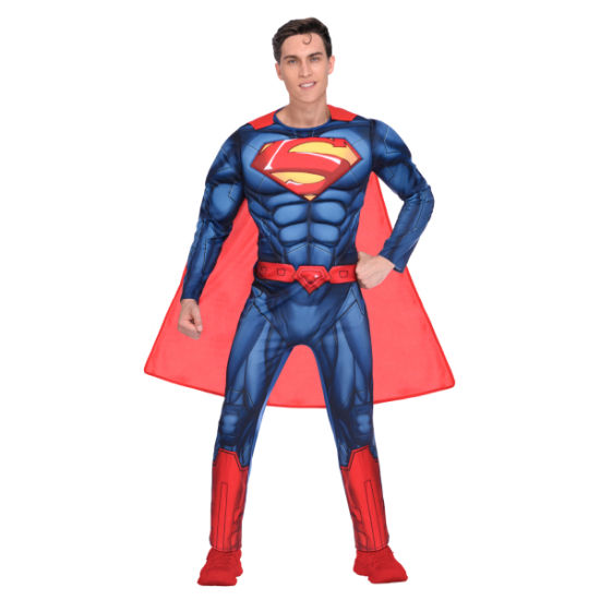 Ein blau-rotes Superman-Kostüm für Erwachsene.