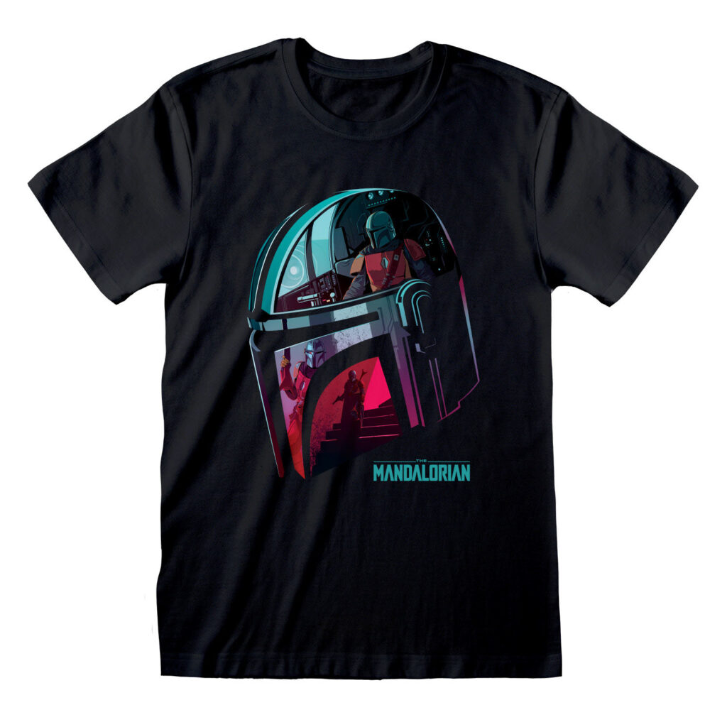Star Wars The Mandalorian T-Shirt schwarz mit Helm-Aufdruck