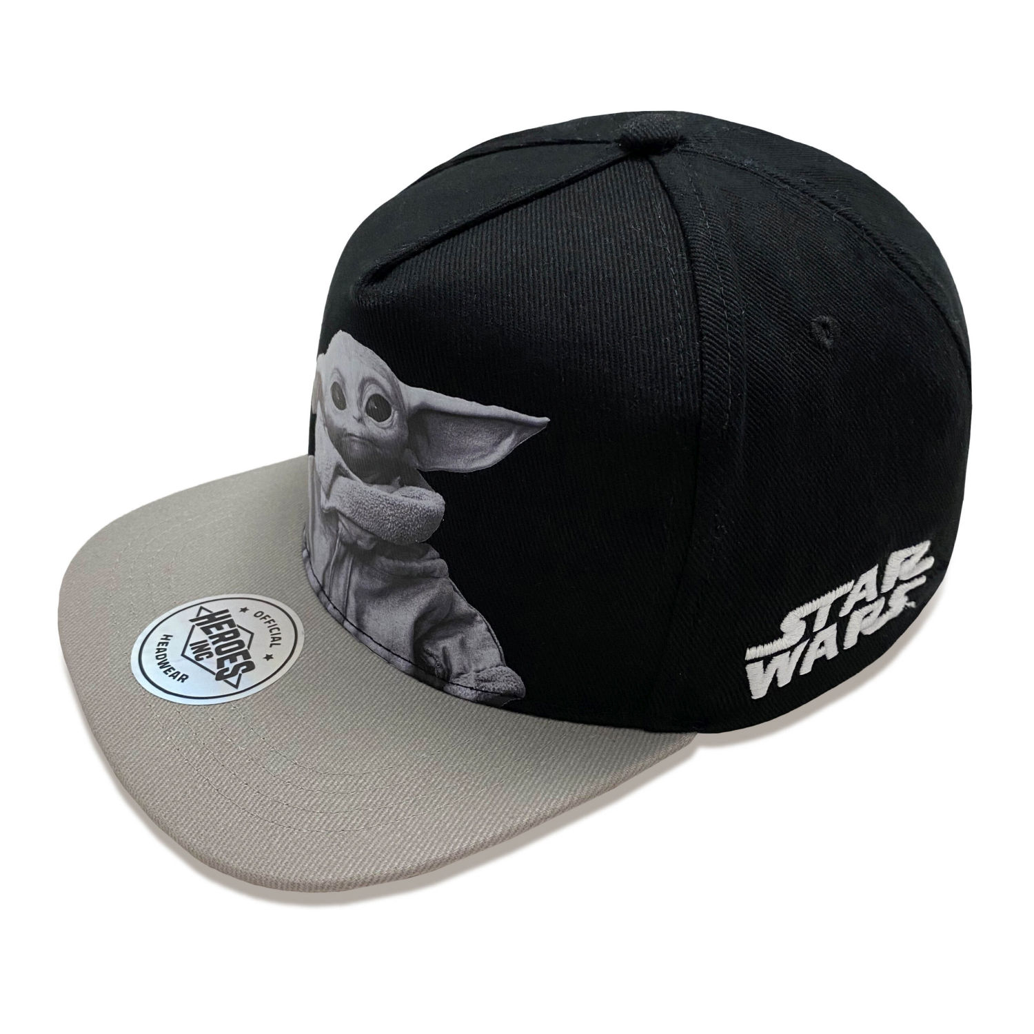 Schwarz Graues Star Wars Cap mit Baby Yoda Motiv