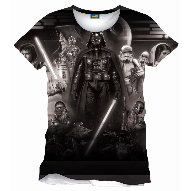 Star Wars T-Shirt, das Darth Vader mit seinem Lichtschwert zeigt