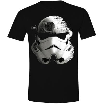 Schwarzes Star Wars T-Shirt mit dem Aufdruck eines Death Star Troopers