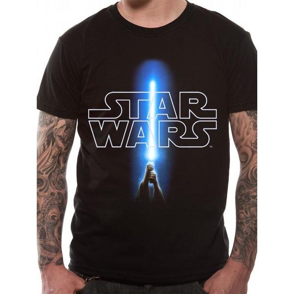 Schwarzes Star Wars T-Shirt mit Lichtschwert-Aufdruck