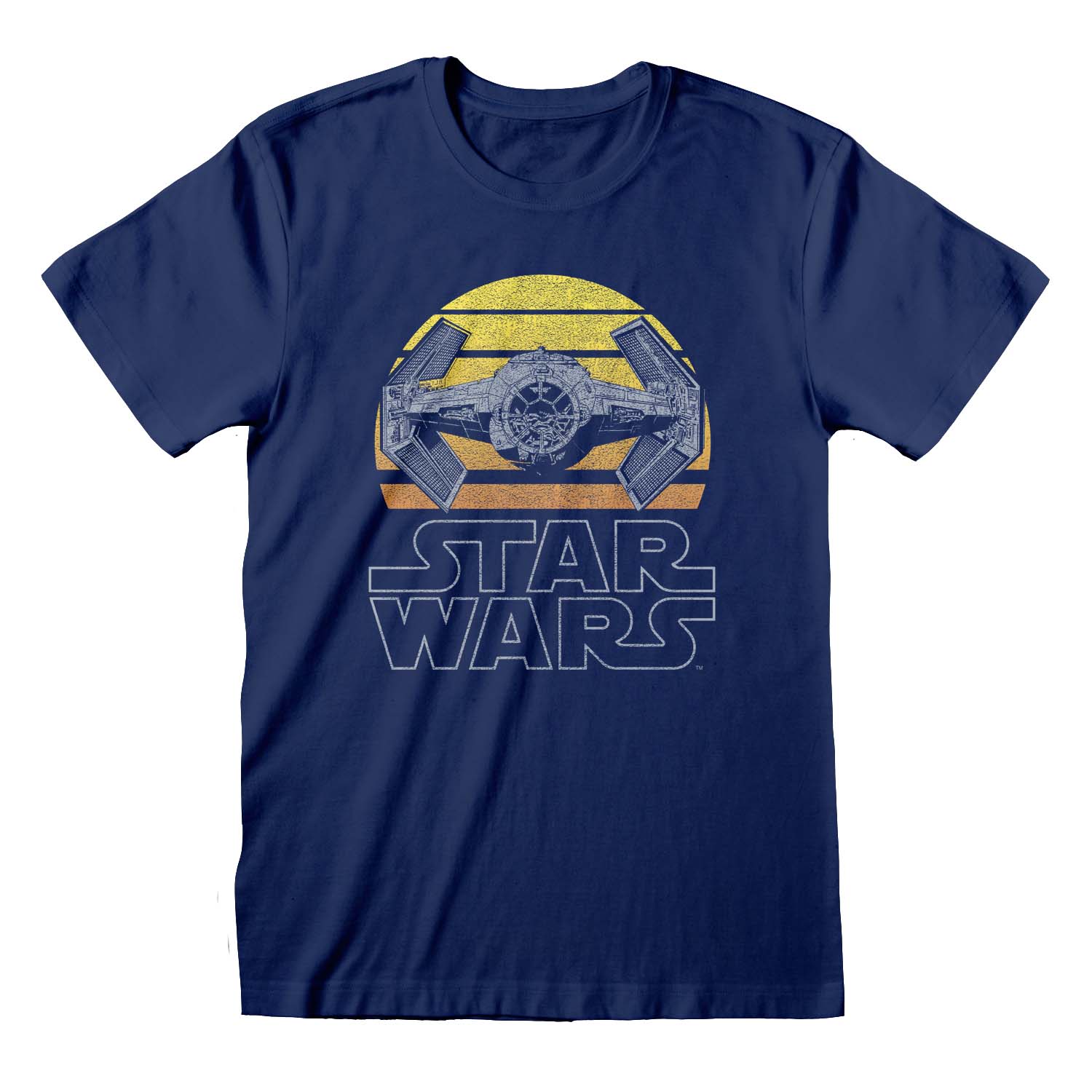 Blaues Star Wars T-Shirt mit TIE Fighter und Mond-Aufdruck