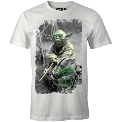 Graues Star Wars T-Shirt mit Meister Yoda Aufdruck