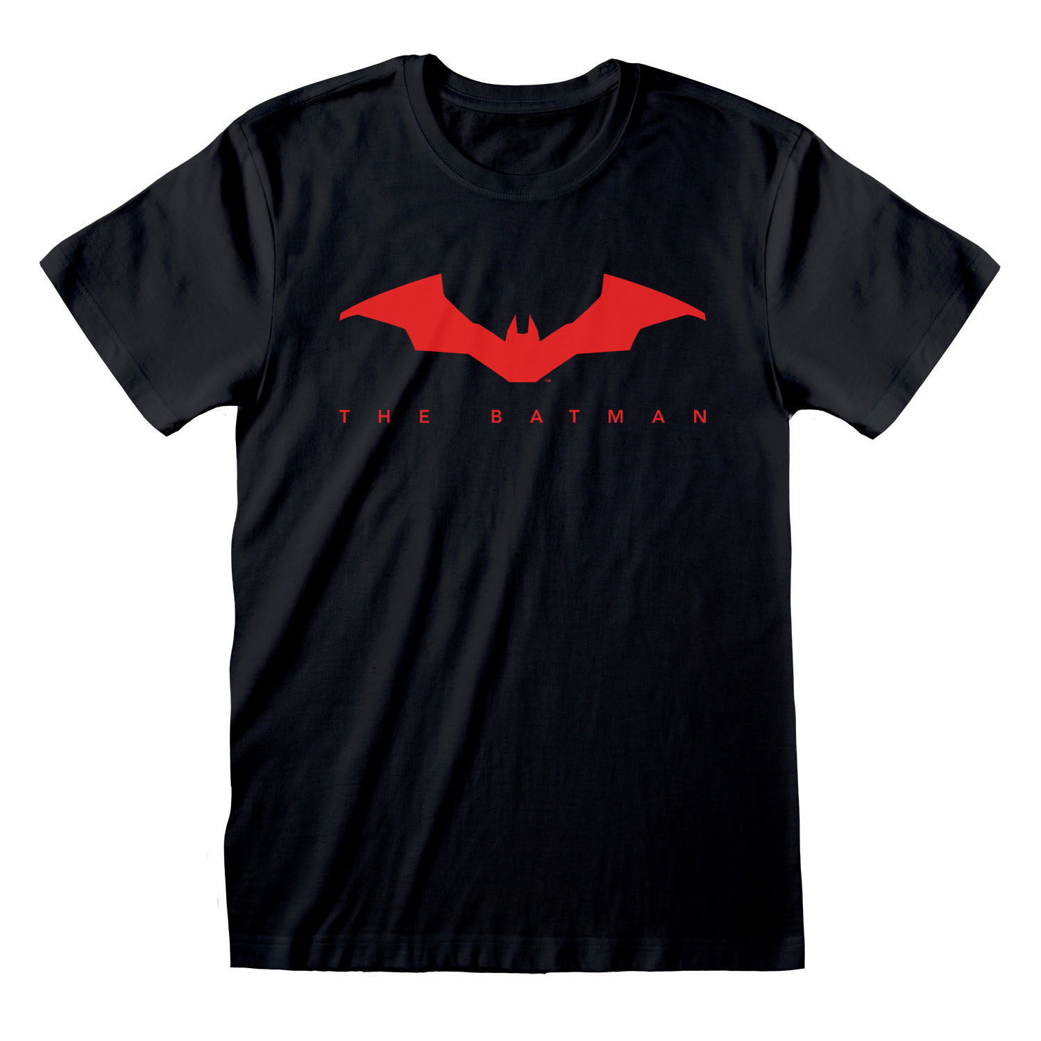 Schwarzes T-Shirt mit dem roten Logo aus dem Film The Batman.