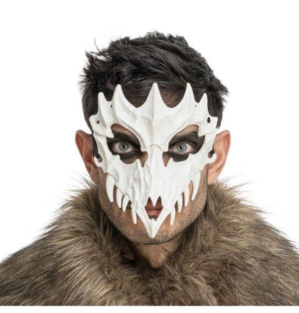 Detailreiche Skelett-Drachenmaske für gruselige Kostüme – kaufbar im Maskenshop in Berlin
