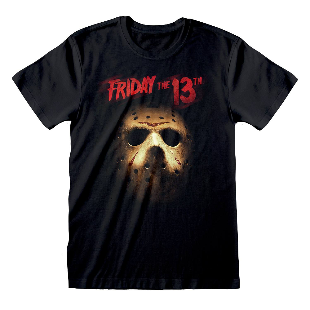 Schwarzes T-Shirt mit der Eishockeymaske aus Freitag der 13..