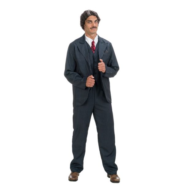 Gomez Addams Kostüm im Stil der Serie Wednesday, bestehend aus einem Nadelstreifenanzug.kaufen im Berliner Kostümladen