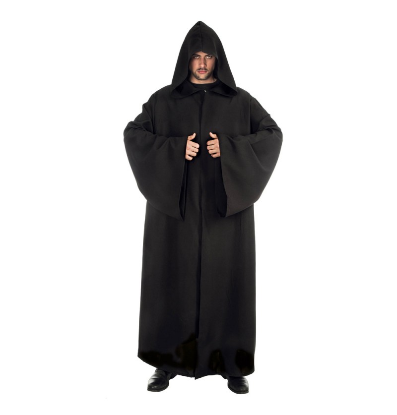 Edle mittelalterliche Robe in Schwarz (180 cm) für LARP, Reenactment und Fantasy-Events