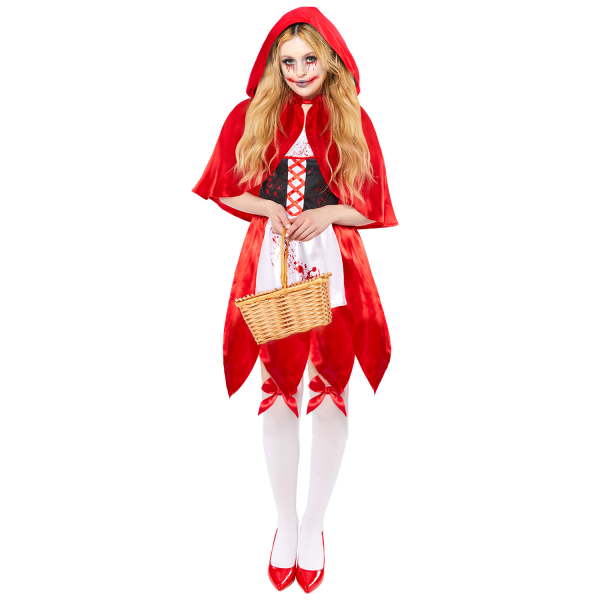 Rotkäppchen Kostüm für Damen mit rotem Cape – klassisches Märchenkostüm für Karneval, Fasching und Mottopartys.