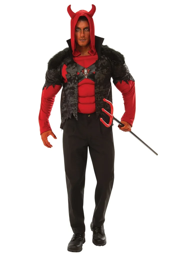 Halloween Teufelskostüm für Herren in den Farben Rot und Schwarz