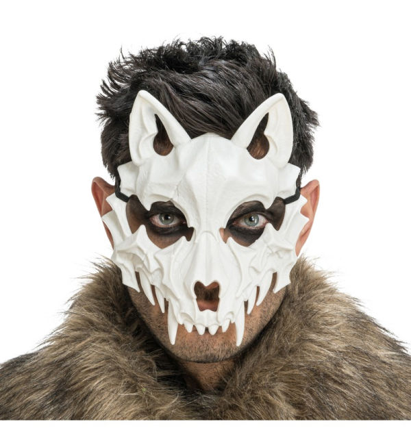 Gruselige Wolfs-Skelettmaske für Halloween – erhältlich im Maskenshop ClothingLand in Berlin