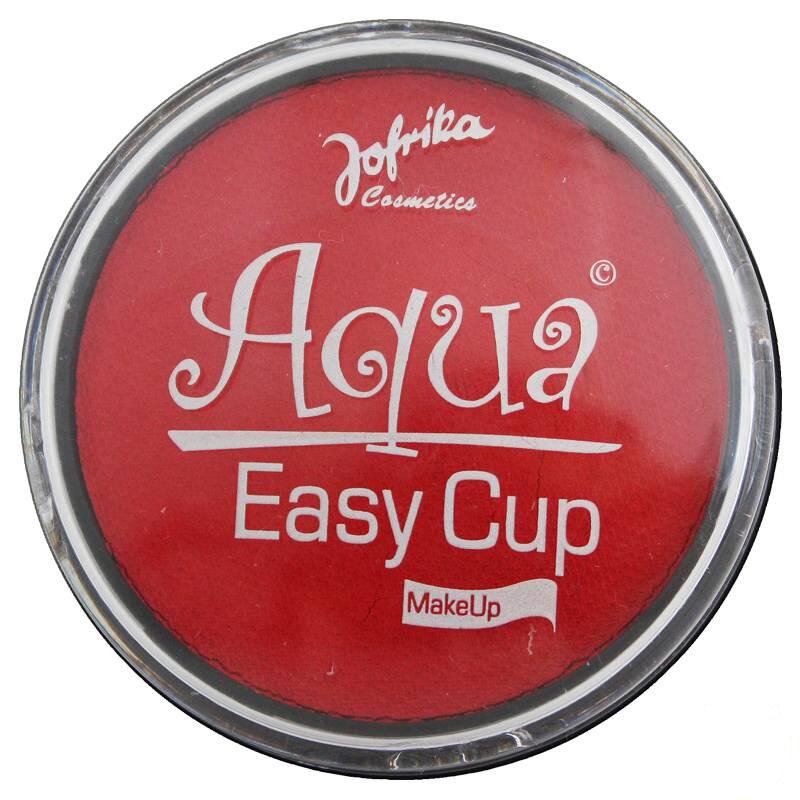 Ein rundes Döschen mit roter Wasserschminke: Aqua Easy Cup Rot von Jofrika Cosmetics zu kaufen im Kostümladen Berlin.