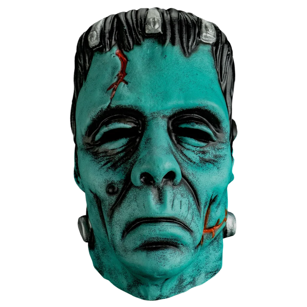Vintage Don Post Frankenstein-Maske, ein Retro-Klassiker für Halloween-Kostüme.