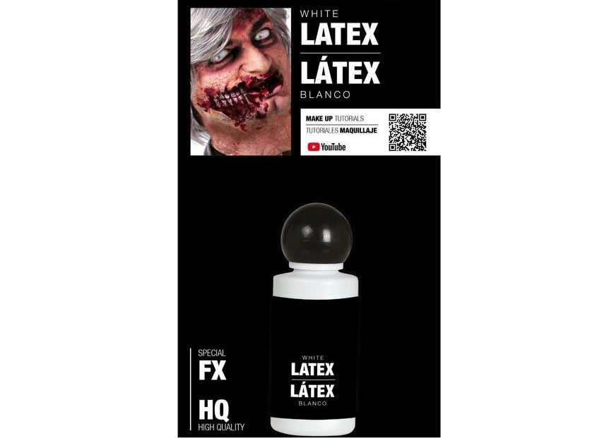 Weißes Flüssiglatex für gruselige Spezialeffekte und Wunden aus dem Halloween Shop Berlin.