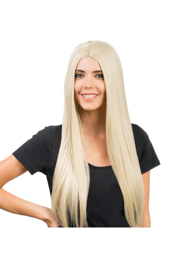 Lange, glatte blonde Perücke (73 cm) kaufen im Kostümladen Berlin.