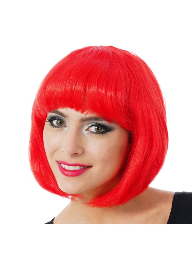 Kurze, rote Bob-Perücke mit Pony aus einem Berliner Kostümladen.