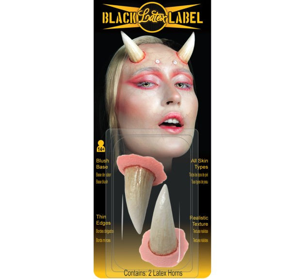 Helle Teufelshörner aus Latex zum Kaufen im Kostümladen in Berlin.